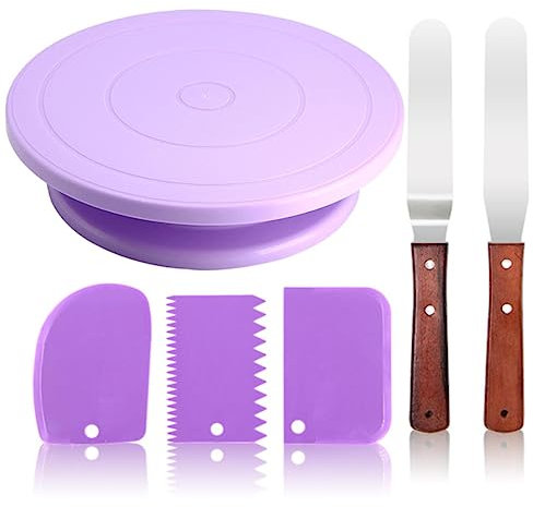 Nuovo giradischi per torte Kit di strumenti per decorare torte Tavola rotante Utensile da forno Ugello per tubazioni Set di sacchetti per tubazioni Set di forniture per la cottura-Set6