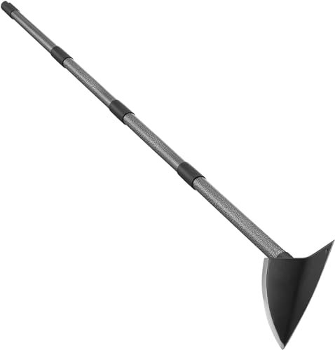 Garden Hoe, 152 cm Triangle Hoe Garden TooL, Garden Hoe Heavy Duty with Sharp Blade for Weeding, Digging, Loosing Soil, Adjustable Length Metal Handle