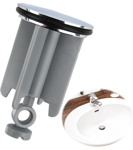 Premium Tapón de Lavabo 40mm Ajustable y Cromado, Tapón de Desagüe Inoxidable con Goma Antideslizante, Diseño Elegante y Duradero, Compatible con Lavabos y Bidés, Fácil de Instalar