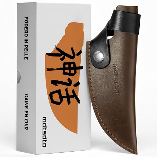 Matsato Japanische Messerscheide Leder. Lederscheide für Messer Matsato. Küchenmesserhalter PU-Leder für 15,7 cm Langes