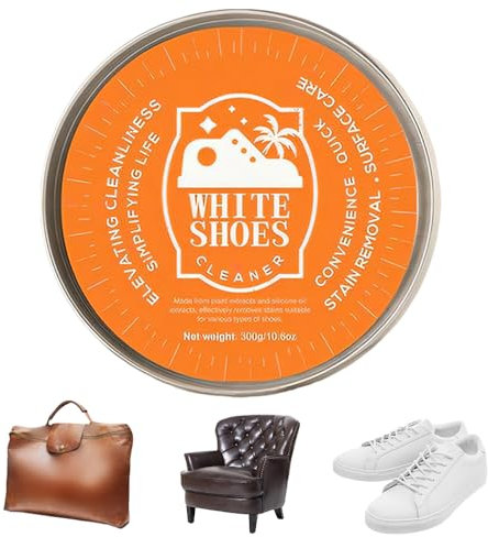 Multipurpose Wash-free White Shoes Cleaner, Multifunktionale Reinigungscreme für Schuhe, Weisse Schuhe Reinigungscreme, Shoe Cleaning Paste mit Schwamm (1)