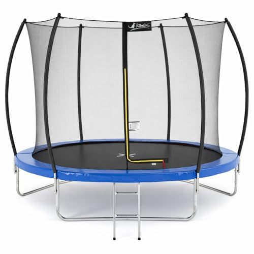 Kangui - Trampoline Rond avec Filet de sécurité intérieur | Bleu | Ø180 - Ø250 - Ø300 - Ø430cm | FPR