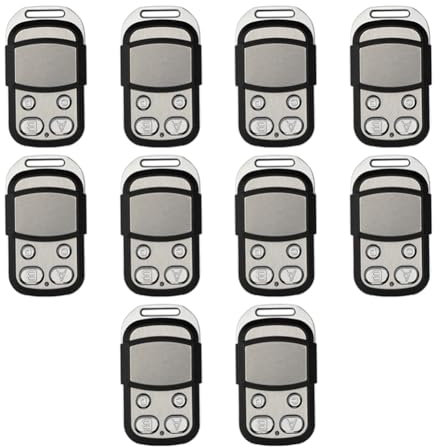 Pinafresa Télécommande pour Portes de Garage 433MHz, Ouvre-Portail Électrique Compatible avec les Télécommandes de Garage MOOVO MT4 Series, 10PCS