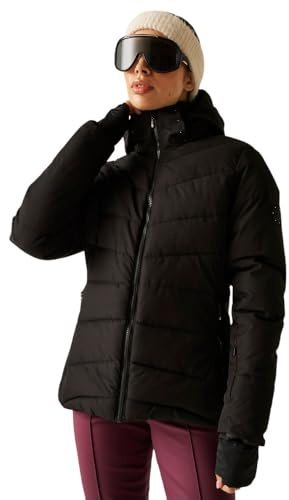 Dare2b Glacier Veste de ski pour femme en tissu imperméable et respirant, Noir , 44