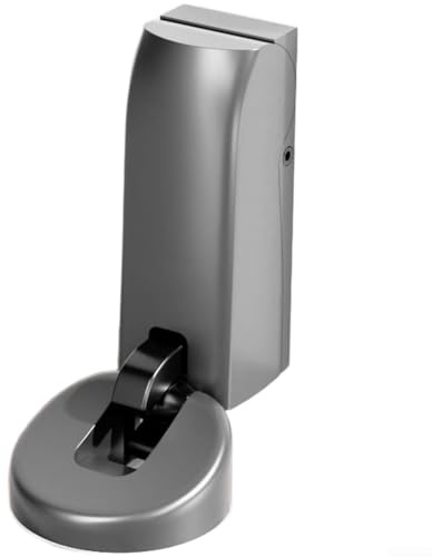 Butée de porte hydraulique compacte en alliage de zinc, avec support au sol pour amortir en douceur et réglage de la hauteur pour différents réglages de porte (gris)