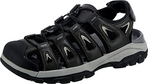 Skechers Herren Tresmen Outseen Slip On Canvas Fisherman Sandale, Dunkelgrau, 43 EU