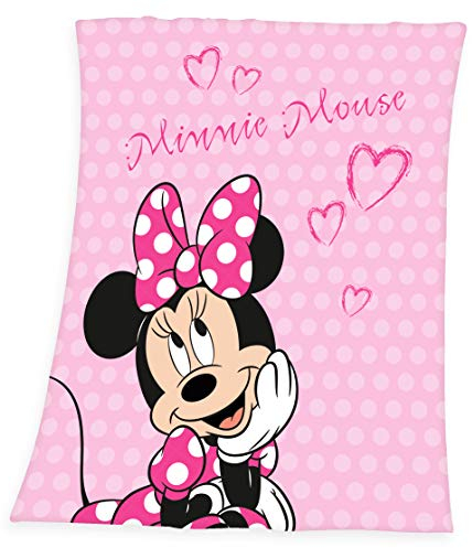 Disney Minnie Mouse Flanell Flauschecke Kuscheldecke 130 x 160 cm