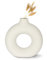 Flature Keramik Donut Vase Beige - Handmade Runde 20cm Hohe Vase für Pampasgras, Trockenblumen & Wohnzimmer Dekoration - Moderne Deko im Nordic Style, Boho Matt (L)