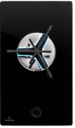 Klarstein Trifecta - Gaskochfeld, Einbau, Triangle-Brenner, Erdgas/Propangas, Sicherheitsventile, automatische Abschaltung, Gusseisen, Glaskeramik 1-flammig, schwarz