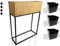 FLEXISTYLE Pflanzenständer LOFT FIORINO Metall Eiche Holz Blumenständer Schwarz Blumentopf mit Beinen Hohe Blumentöpfe Loft Style viele Dimensionen Made in EU… (Eiche 6080)