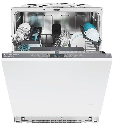 Candy Rapido' CI 4C6F0A Lavastoviglie, Installazione a incasso, 14 Coperti, 8 Programmi, Ciclo Rapido, Partenza ritardata, App hOn, AxLxP 81,8x55,5x59,7 cm, Bianco [Classe di efficienza energetica C]