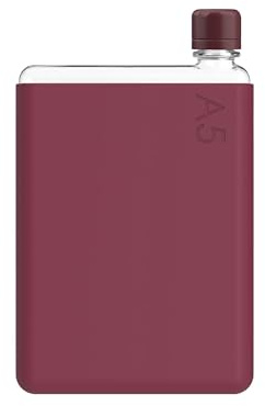 memobottle A5 (Wild Plum) Bundle - 25oz (750ml) - Bottle, silicone sleeve & lid |Slim Water Bottle for Bags, Beside Books & Laptops | BPA Free Tritan | Modern & Minimalist