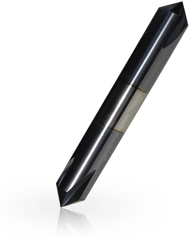 Lzcdelyxiao 3/8 Chamfer Mill Solid Carbide End Mill,3/8Cutting Diameter,3/8Shank Diameter, 2-1/2Overall Length, 4 Flute, 90° Chamfer Angle, Double End,AlTiN Coated,for Medium Hardness Materials