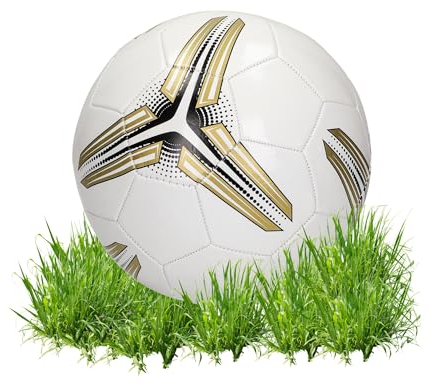 Fußball 'Match' - Ball für Kinder & Erwachsene als Geschenk - Größe 5 perfekt zum Tore schießen - Sportball für das Training Indoor & Outdoor - Perfekter Soccer Ball, Farbe:weiß/gold