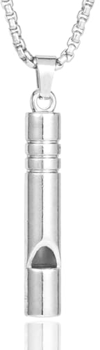 AWOXIHJ Anti-Stress-Halskette, Raucherentwöhnung, Panikattacken, Silber, Unisex, 60 cm, Edelstahl