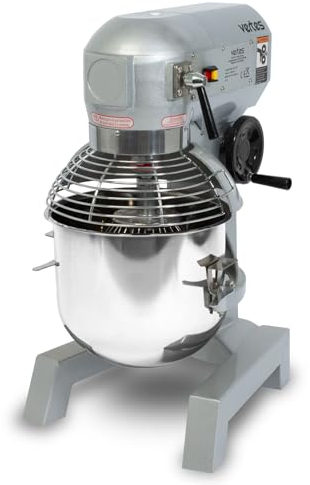 VERTES Professionelle Teigknetmaschine Knetmaschine Teigmaschine mit Planetenrührwerk, 20L Kapazität, Edelstahl Rührschüssel, Rührblatt, Knethaken und Schneebesen, 3 Stufen 108, 199 und 382 U/min
