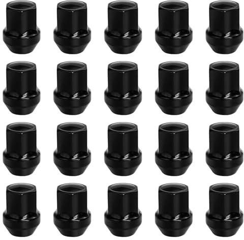 Bohaner 20 Tuerca de rueda M14 x 1,5 60° con unión cónica cerrada, SW 19 mm, para Chrysler, Ford Galaxy, S-Max, Land Rover, Opel (negro)