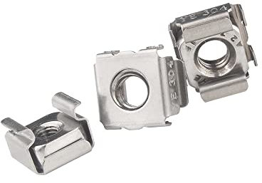 Tuercas enjauladas, tuercas flotantes, Tuerca de jaula de casete flotante con clip cuadrado de acero inoxidable 304 for estante de gabinete de servidor, montaje en rack, 10 piezas