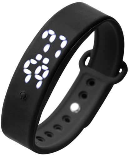 Vibrationslarm armband, tyst väckarklocka med 10 dagliga larm och kroppstemperaturmätning