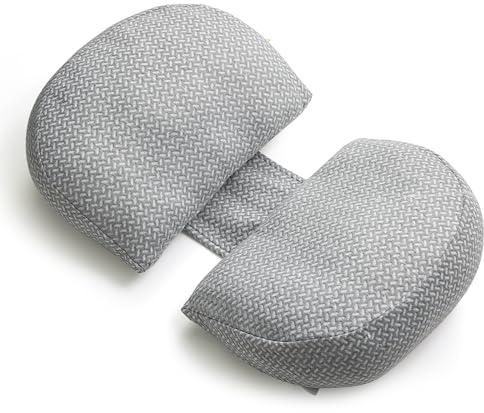 Momcozy Tragbares Schwangerschaftskissen – W-förmiges Seitenschläferkissen für Rücken, Bauch & Hüfte, Verstellbares Reisekissen zur Schmerzlinderung für Schwangere