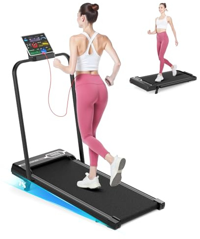 Tapis de Course Pliable avec Pente Réglable 7% – Tapis Roulant Électrique Silencieux 8 km/h, Moteur 2,5 HP, Surface Large 40 cm, Cadre Renforcé, Écran LCD, Charge Max 130 kg – pour Maison & Bureau