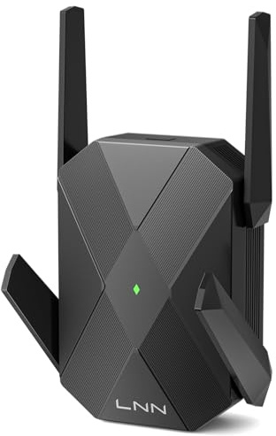 LNN AX1800 WiFi 6 Extender, Gigabit Ethernet Port, Dual-Band 2.4/5GHz Signal Booster Repeater, Up to 1.8Gbps, Covers 1500 Sq. Ft, Multi-Devices, App-Free Setup, AP Mode