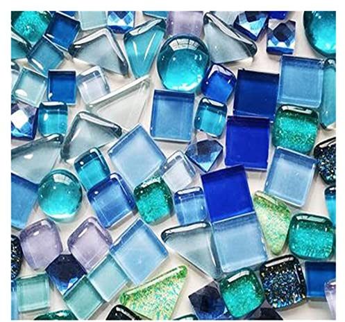 KFGISD, 250g/förpackning Kristallglasmosaikplattor Oregelbunden Form Gör-det-själv Hobbyer for Barn Glitter Glänsande Blandad Mosaiksten Handgjorda Konstmaterial,Mosaikplattor(H)