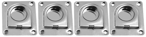 FACAIIO 4 anillos en D de acero inoxidable 304 de montaje empotrado para barcos, remolques y camiones, para asegurar la carga