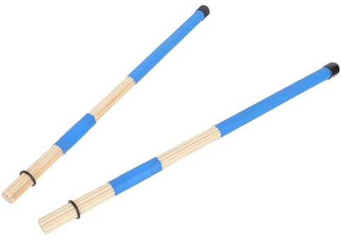 Cabilock Baguettes de Batterie en Bois Bleu, Maillets pour Percussion, Paire Professionnelle 19 Bâtons, Accessoires pour Batterie, Maillets de Tambour Solide et Légers pour Musicien