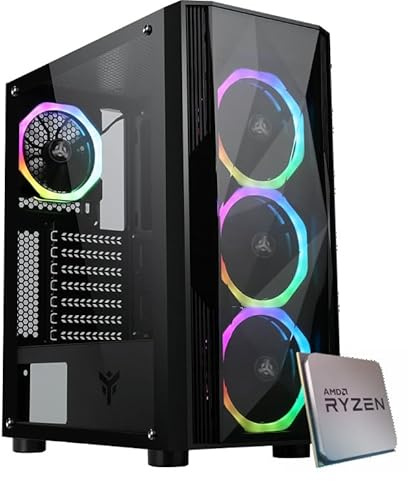 EMCA4 Computer Gaming PC Assemblato Fisso Ryzen 7 5700X - RTX 3060 12GB - SSD M.2 1TB nvme - Ram 32GB DDR4 3200Mhz - 6 ventole RGB - Windows 11