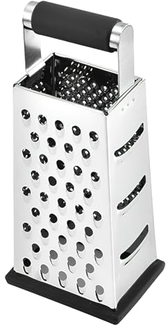 HENGBIRD Grattugia In Acciaio Inox, 4 In 1, Grattugia Formaggio, Verdure E Cetrioli, Base Antiscivolo, Lavabile In Lavastoviglie, Argento