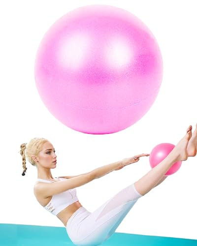 Hibmisy Pilatesball, klein, 25 cm, platzsicher, rutschfest, für Yoga, Zuhause, Fitness, Gleichgewichtstraining (Rosa)