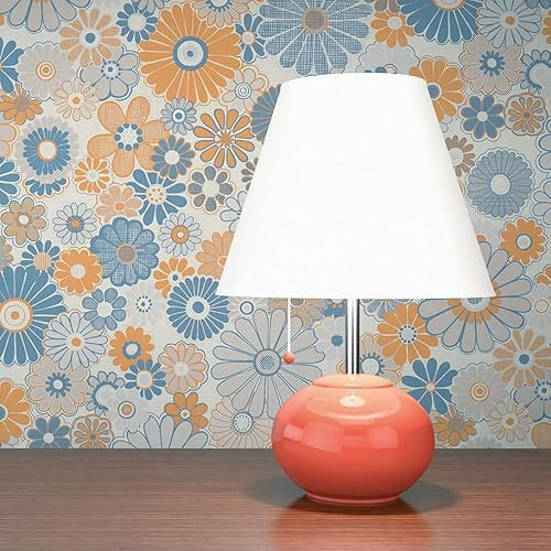 Tapete Lenni Blumen M1-No.10924 | Vlies | Blau | Orange | Tadessi | 8,50 m x 0,53 m