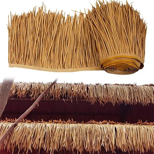 Toit en Paille Plastique Feuilles de Paille Artificielle Décorations pour Fêtes Herbe De Palme Feuilles Hawaïenne Fête Jardin Tiki Bar Cabane (Size : 10 m)