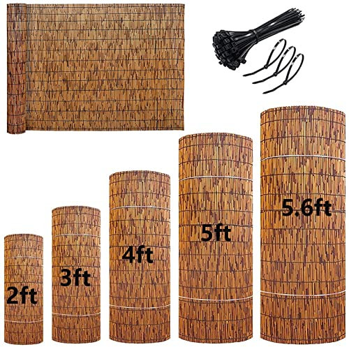 Recinzione per la privacy intrecciata a mano, marrone, stile tropicale, 122 x 213 cm, impermeabile e protezione UV, materiale naturale, per esterni e giardini