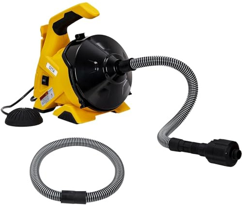 Máquina de limpieza de tuberías, limpiador de desagües eléctrico de 9m para obstrucciones de tubería de 19-50mm, espiral de limpieza de tuberías con pedal para inodoro, alcantarillado, fregadero de