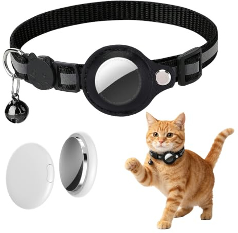 SWHC Localizzatore GPS per Gatto, Collare per Cani con Posizionamento Ausiliario, Cronologia delle posizioni, Cat Tracker, Senza Abbonamento Compatibile con IOS & Android