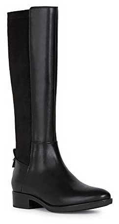 Geox D Felicity Smooth Leather, Stivali Donna, Black, 37 EU
