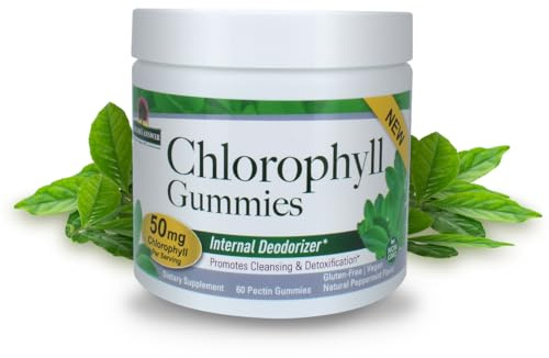 Nature's Answer Chlorophyll Gummies 60 Count | Natural Internal Deodorant* | Skin & Hair Support | Immune Support | Gelatin Free | Non GMO | G Free |