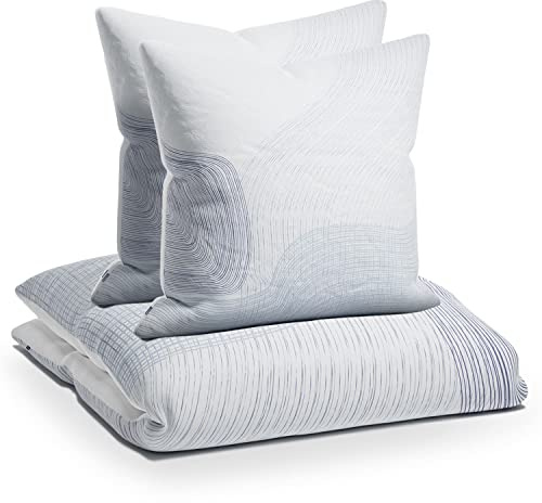 sleepwise Juego de ropa de cama de verano 155 x 200 cm, 2 piezas, respetuoso con el medio ambiente, suave, transpirable, no necesita planchado y no se arruga. Juego de funda nórdica