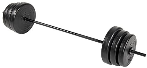 Signature Fitness 45,4 kg Standard-Hantelscheiben-Set inkl. 2 x 4,5 kg, 2 x 6,8 kg und 2 x 11,3 kg Hantelscheiben mit Standard-Langhantel