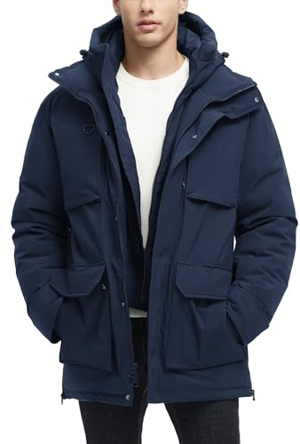 Rejork Men's Long Winter Parka Jackets Waterproof Snow Warm Coats