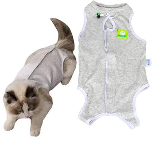 Katzenbody Nach OP,Recovery Suit Katze,Katzenbody Nach Op Anti-leckende,Cat Surgical Recovery Suit,Haustiere Schutz Kleidung Wiederherstellung Anzug Weste,Recovery Tuch Anzug für Katzen