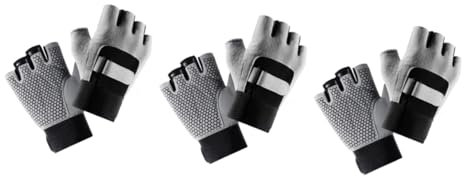 BESPORTBLE 3 Paare Gewichtshandschuhe für das Frauentraining Ganzfinger-Gymnastikhandschuhe Mann Gewichtheber Handschuhe Gewichtheben Handschuhe atmungsaktive Handschuhe zum Gewichtheben Grey