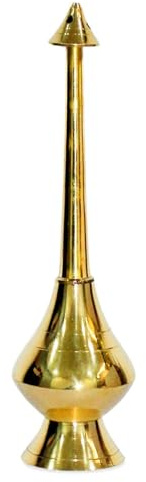 Home Genie Traditional Brass Gulab Dhani for Sprinkling Holy Water | Long Neck Indian Rose Water Sprayer for Puja, Welcoming Guests & Ritual Use | Polished Decorative Pot Pack of 1