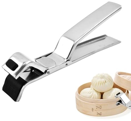 Pinzas para placas de cocción – Pinzas antiquemaduras, pinza para platos de acero inoxidable, resistente al calor, pinzas para utensilios de cocina, para horno microondas, parrilla, parrilla, etc