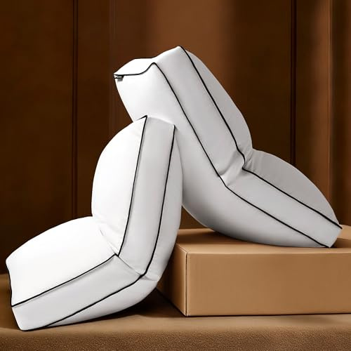 AQUZIN Goose Feather Down Pillow King Size Set of 2, Down Surrounded Hotel Collection Bed Pillows for Sleeping with 3 Inch Gusset, 2 Pack, Fluffy Plush for Side, Back Sleepers 20x36 in.
