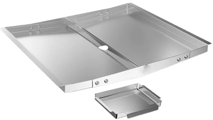 RoaQinFo Vassoio Raccogli-Grasso Universale per Barbecue, Resistente, Facile da Pulire, con Design Inclinato, Resistente al Calore, da 45 Cm, Ideale per P