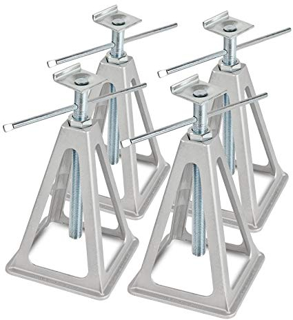 Lot de 4 tréteaux en aluminium - Profil en L - Charge maximale : 1000 kg - Hauteur : 42 cm