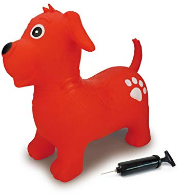 JAMARA 460454 Hüpftier Hund HoppyDoo - Spielzeug für Kinder, Hüpfspielzeug Baby Indoor/Outdoor, Geschenk für Kids, Gartenspielzeug, Bouncing, Pflegeleicht, BPA frei, mit Pumpe
